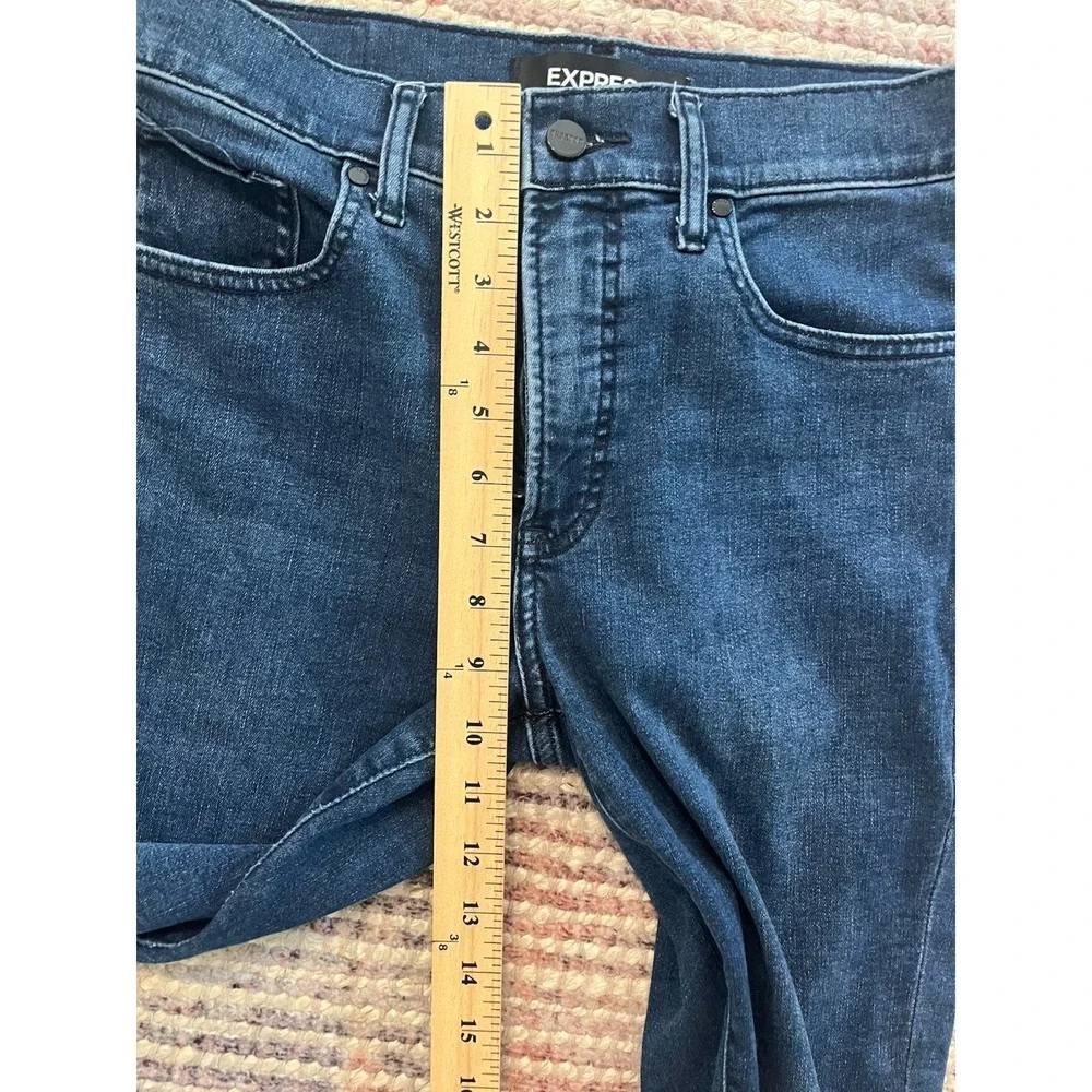 Express Womens Size 8R Dark Wash Mid Rise Legging Skinny Stretch Denim Jeans